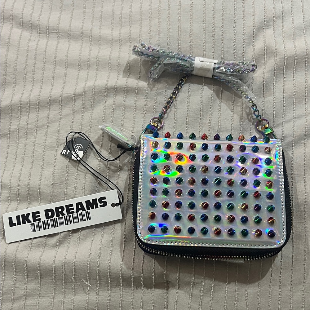 Like Dreams Holographic Studded Mini Bag